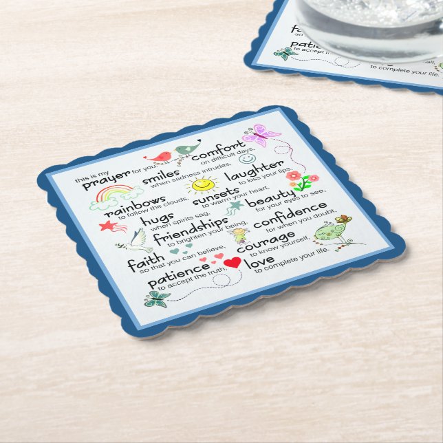 Dessous-de-verre En Papier Ma Prière Pour Vous Bénédictions (Incliné)