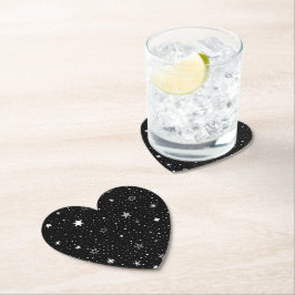 Dessous-de-verre En Papier Main Blanche Tirée Étoiles Sur Noir