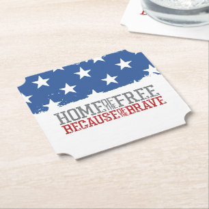 Dessous-de-verre En Papier Maison des libres grâce aux braves drapeau américa