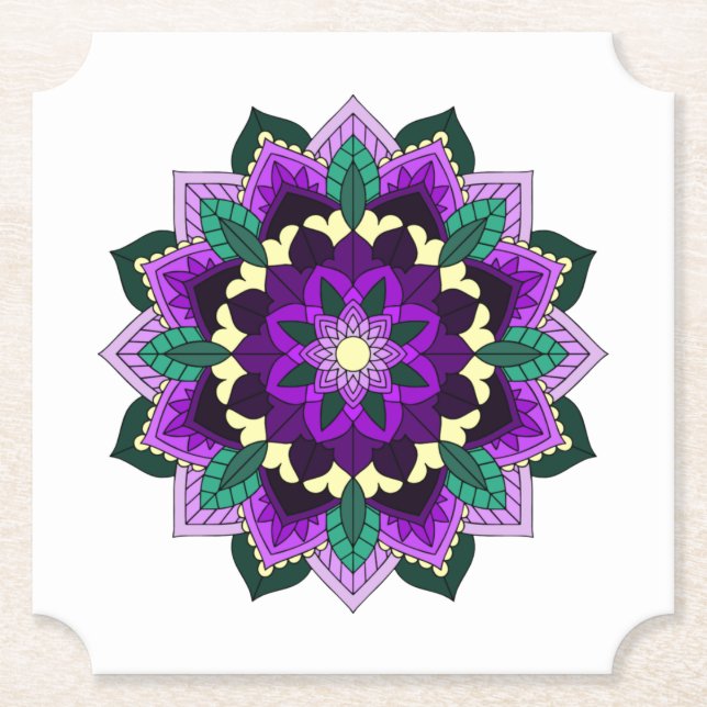 Dessous-de-verre En Papier Mandala Motif 02 en Dessous de verre de papier vio (Devant)