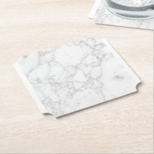 Dessous-de-verre En Papier Marbre Blanc