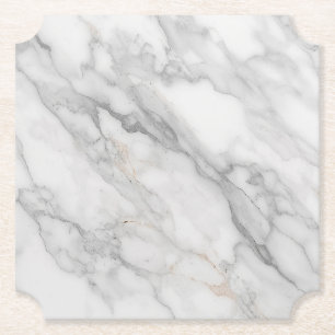 Dessous-de-verre En Papier Marbre Blanc