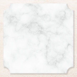 Dessous-de-verre En Papier Marbre Blanc Moderne