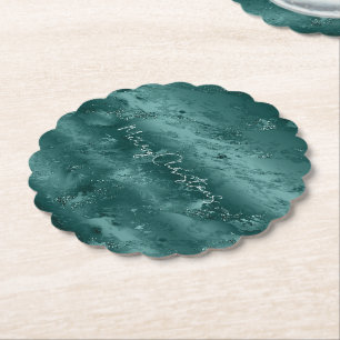 Dessous-de-verre En Papier Marbre vert émeraude