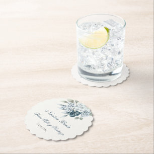 Dessous-de-verre En Papier Mariage bleu floral