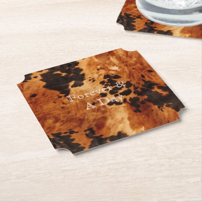 Dessous-de-verre En Papier Mariage Brown à la crème (Incliné)