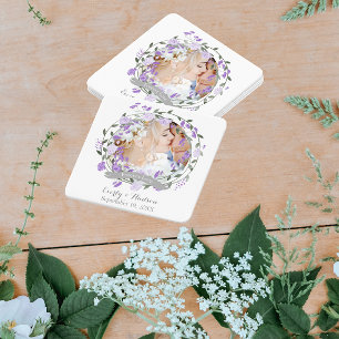 Dessous-de-verre En Papier Mariage de couronnes florales pourpres