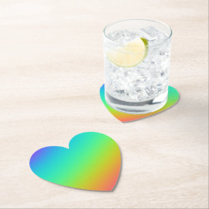 Dessous-de-verre En Papier Mariage de dégradé arc-en-ciel lumineux