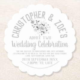 Dessous-de-verre En Papier Mariage Fête Invitation Billet papier