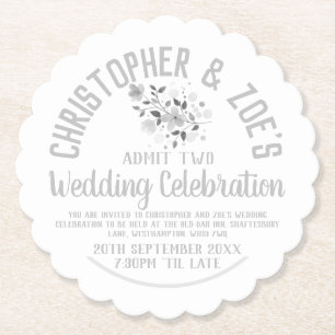 Dessous-de-verre En Papier Mariage Fête Invitation Billet papier