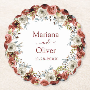 Dessous-de-verre En Papier Mariage floral d'automne