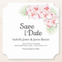 Mariage floral rose Économisez-le-Date