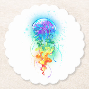 Dessous-de-verre En Papier Méduse arc-en-ciel