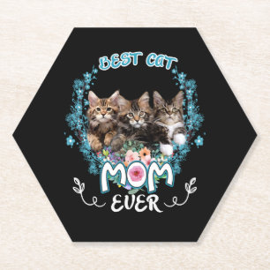 Dessous-de-verre En Papier Meilleur Cat Maman jamais