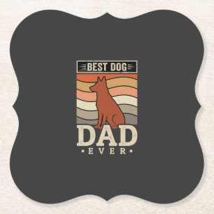 Dessous-de-verre En Papier Meilleur papa chien de tous les temps silhouette r