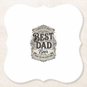 Dessous-de-verre En Papier Meilleur Papa de Tous les Temps Design de T-Shirt