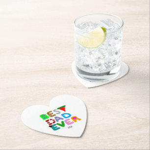 Dessous-de-verre En Papier Meilleur Papa de Tous les Temps Tapis de Verre en