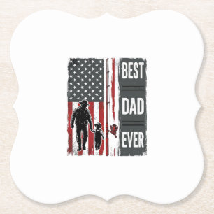 Dessous-de-verre En Papier Meilleur Papa Jamais Drapeau de Pêche Design Vecto
