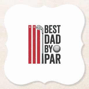 Dessous-de-verre En Papier Meilleur Papa Par Par Golf Papa Conception Vintage