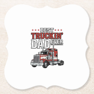 Dessous-de-verre En Papier Meilleur papa routier de tous les temps, modèle de