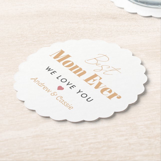 Dessous-de-verre En Papier Meilleure maman jamais (Incliné)