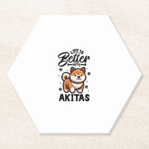 Dessous-de-verre En Papier Meilleure vie avec Akita