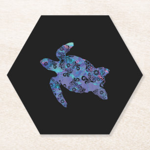 Dessous-de-verre En Papier Mer Tortue Mandala Magique Couleur Lumière Art