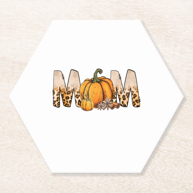 Dessous-de-verre En Papier Merci à maman Citrouille Leopart (Devant)