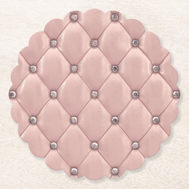 Dessous-de-verre En Papier Métallurique Tufté Rose (Devant)