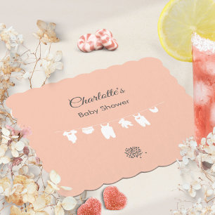 Dessous-de-verre En Papier Mini-bébé rose vif Douche pour fille