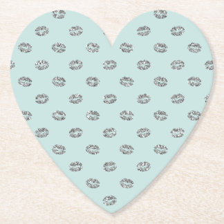 Dessous-de-verre En Papier Mint Silver Sparkle Lips Birthday