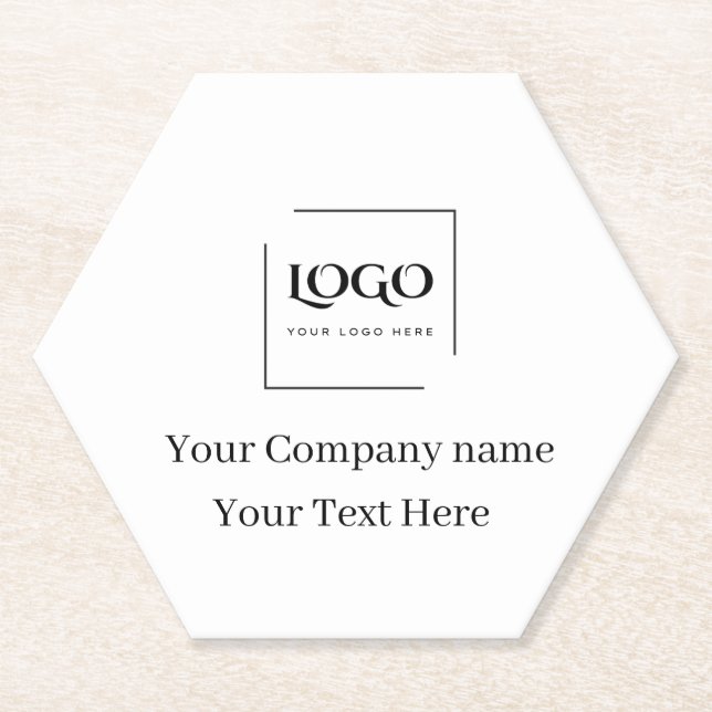 Dessous-de-verre En Papier Modèle de logo personnalisé élégant (Devant)