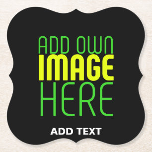 DESSOUS-DE-VERRE EN PAPIER MODÈLE DE TEXTE D'IMAGE NOIRE SIMPLE ET MODERNE