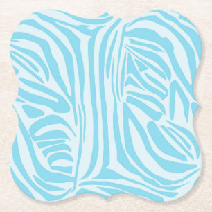 Dessous-de-verre En Papier Modèle Zèbre Bleu