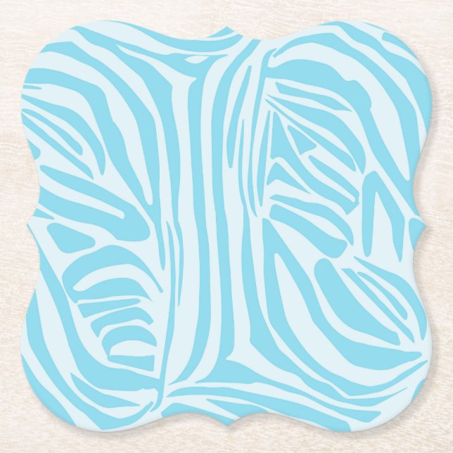 Dessous-de-verre En Papier Modèle Zèbre Bleu (Devant)