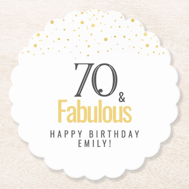 Dessous-de-verre En Papier Moderne 70 et Fabuleux anniversaire (Devant)