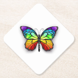 Dessous-de-verre En Papier Monarque papillon arc-en-ciel