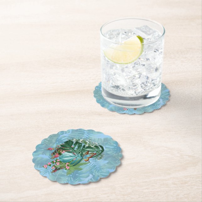 Dessous-de-verre En Papier Monde d'Imaginaires lunaires avec une saveur tropi (En situation)