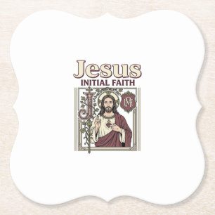 Dessous-de-verre En Papier Monogramme initial de Jésus Foi Monogramme initial
