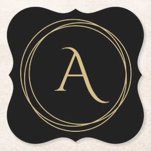 Dessous-de-verre En Papier Monogramme initial en cercles