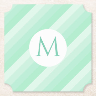 Dessous-de-verre En Papier Monogramme moderne tendance à la pointe verte pers