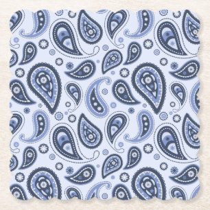 Dessous-de-verre En Papier Motif Blue Paisley