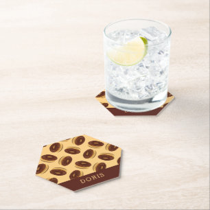 Dessous-de-verre En Papier Motif de beignes marron chocolat