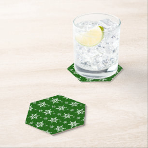 Dessous-de-verre En Papier Motif de flocon de neige, Flakes blancs, Neige, Ve
