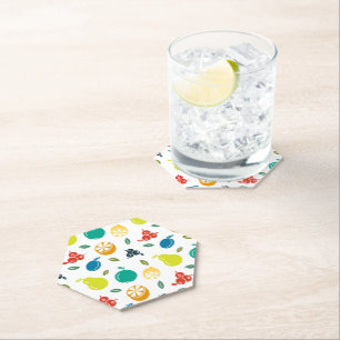 Dessous-de-verre En Papier Motif de fruits, prune, orange, citron, poire, pom
