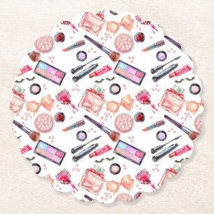 Dessous-de-verre En Papier Motif de maquillage d'aquarelle