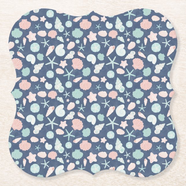 Dessous-de-verre En Papier motif des coquillages (Devant)