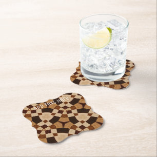 Dessous-de-verre En Papier Motif en bois géométrique Brown