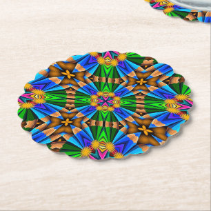 Dessous-de-verre En Papier Motif Fleurs Abstraites uniques