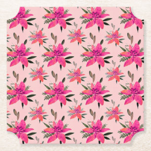 Dessous-de-verre En Papier Motif Floral rose Design-29500